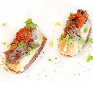 roast beef bruschetta catering menu for wedding or private parties and venues