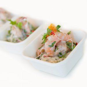 prawn cococeviche catering menu for wedding or private parties and venues