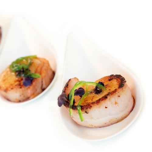 scallop canape catering menu for wedding or private parties and venues
