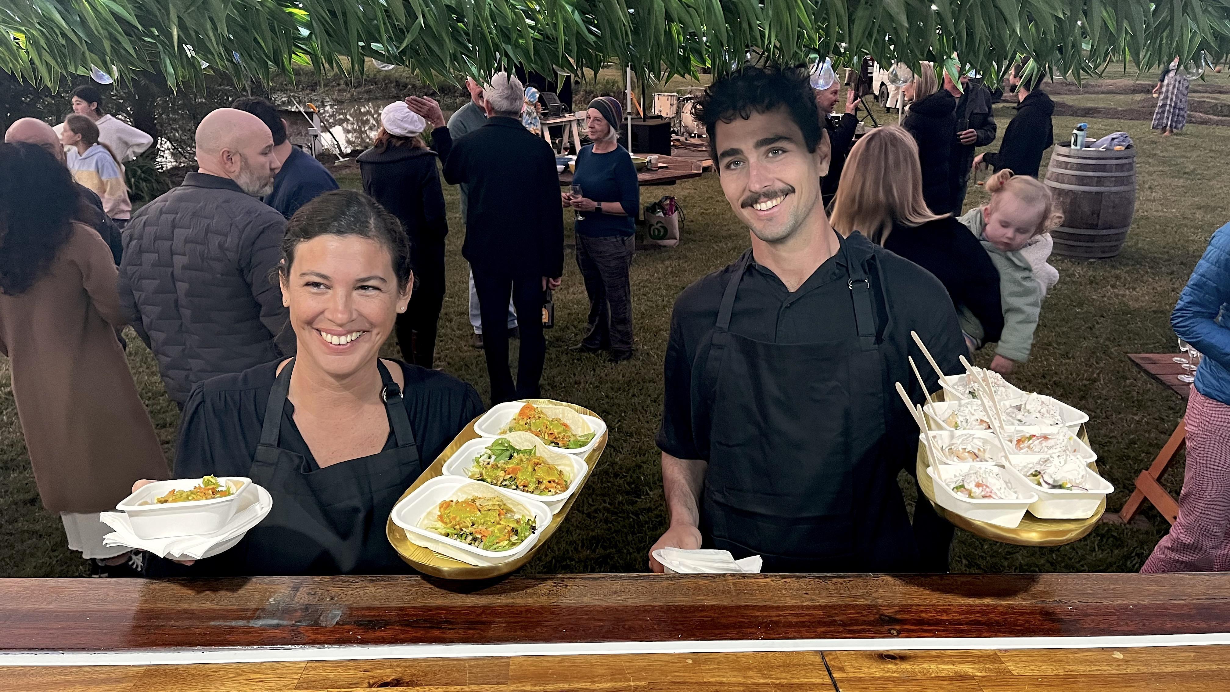 wedding catering with latin food in a food truck
